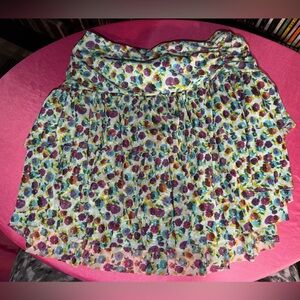 Zara Girls Floral Boho Y2K Ruffle Skirt Size 11-12 Tiered Boho Style
